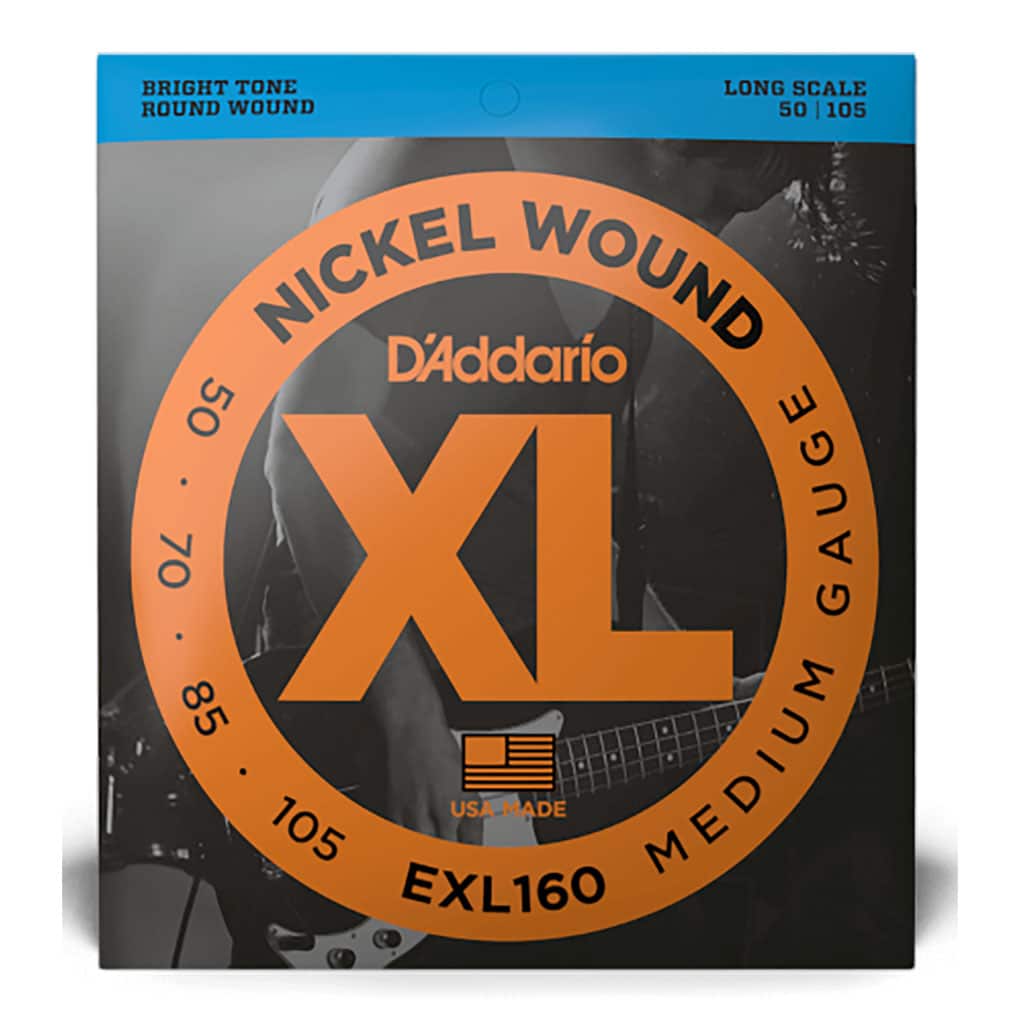 Bass Guitar Strings – D’Addario EXL160 – Long Scale – Nickel Wound – Medium – 50-105 1