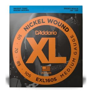 Bass Guitar Strings - D'Addario EXL160S - Short Scale - Nickel Wound - Medium - 50-105