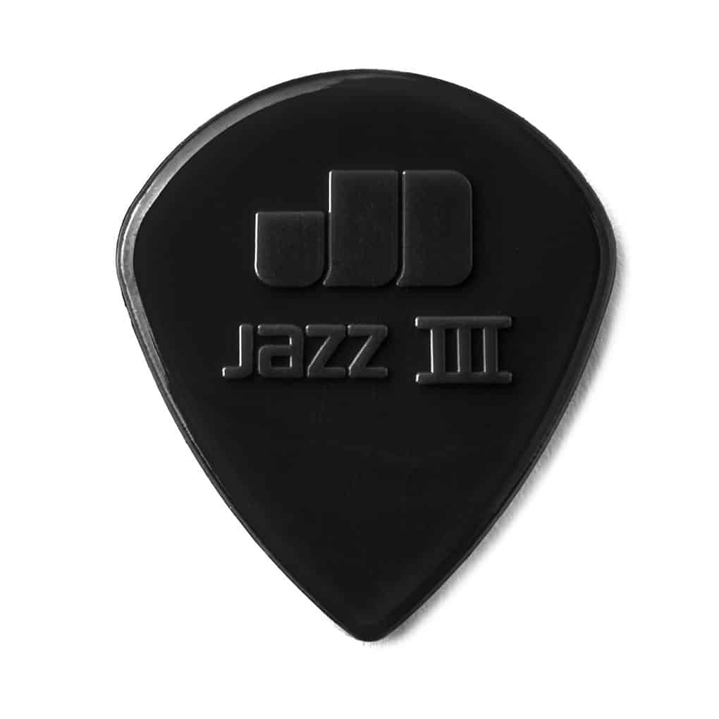 6 x Dunlop Nylon Jazz III Guitar Picks – Black Stiffo – 1