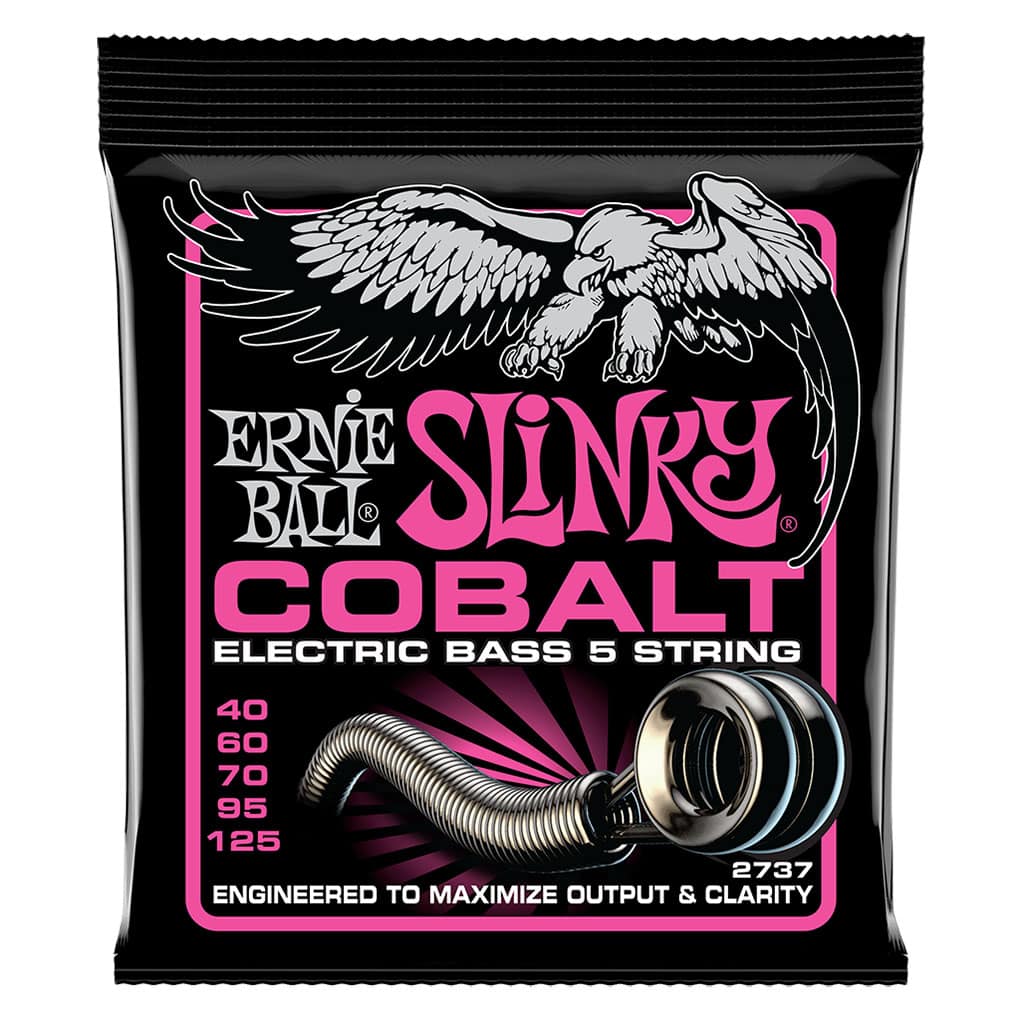 Bass Guitar Strings – Electric – Ernie Ball 2737 – 5-String – Cobalt – Super Slinky – 40-125 1