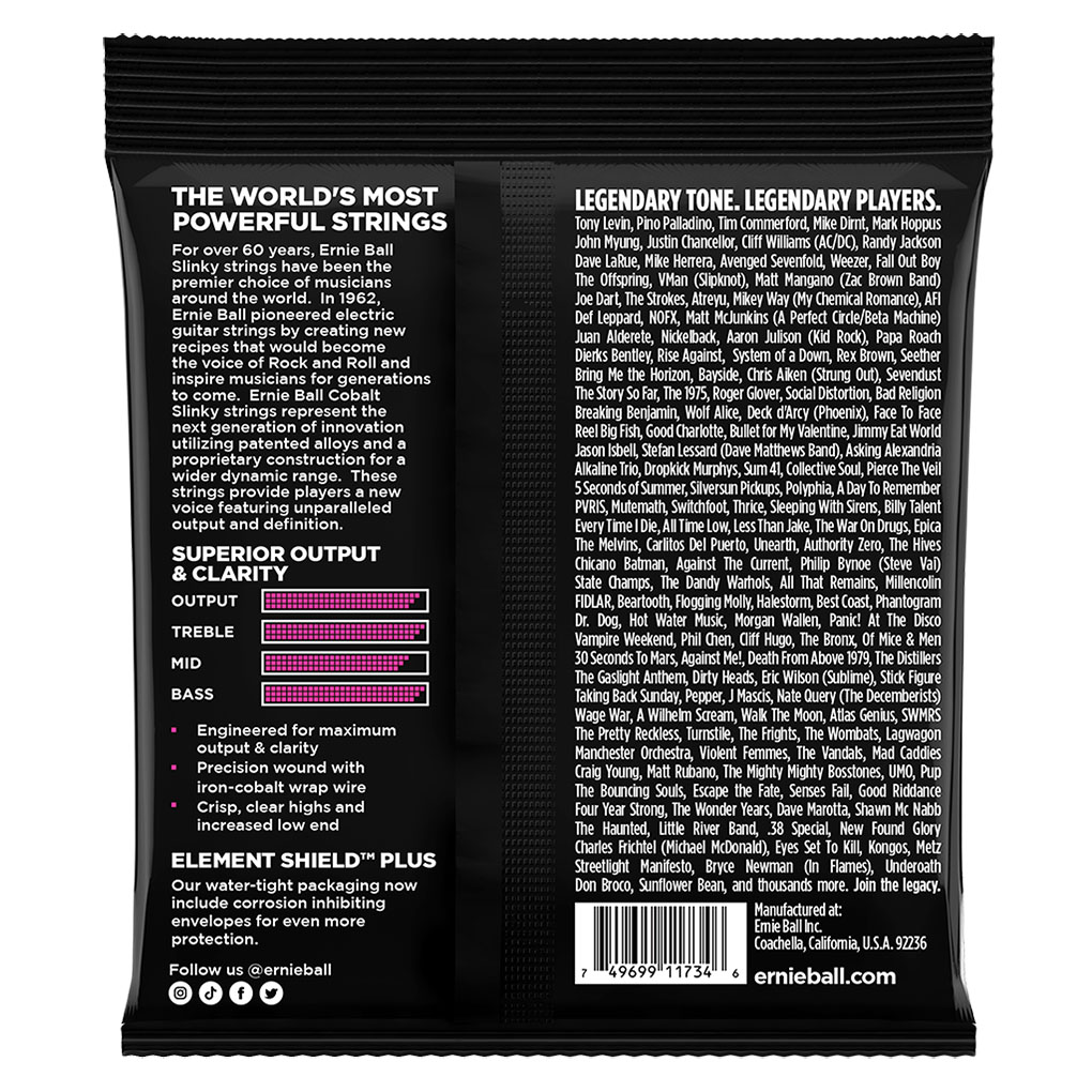 Bass Guitar Strings – Electric – Ernie Ball 2737 – 5-String – Cobalt – Super Slinky – 40-125 2