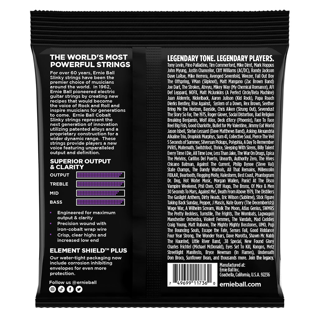 Bass Guitar Strings – Electric – Ernie Ball 2738 – 5-String – Cobalt – Power Slinky – 50-135 2