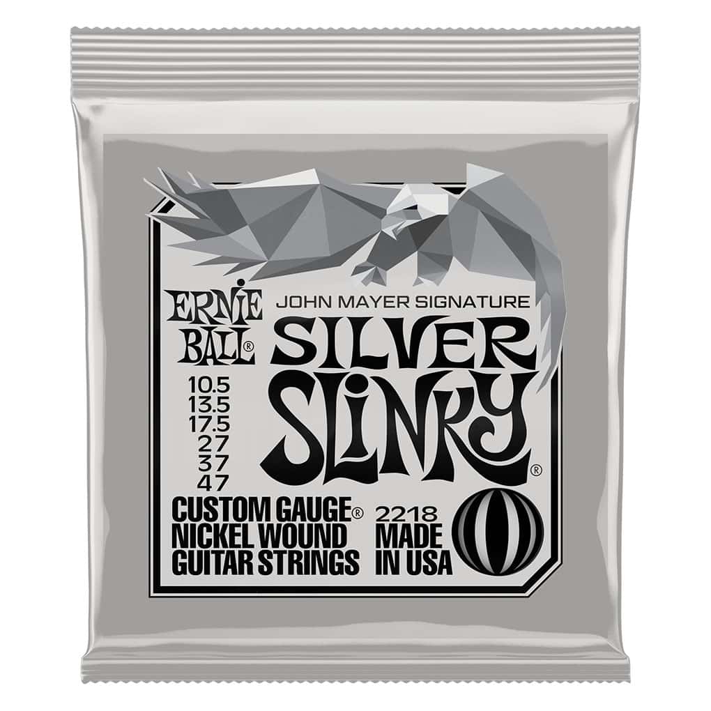 Electric Guitar Strings – Ernie Ball 2218 – John Mayer Signature Silver Slinky – Nickel Wound – 10