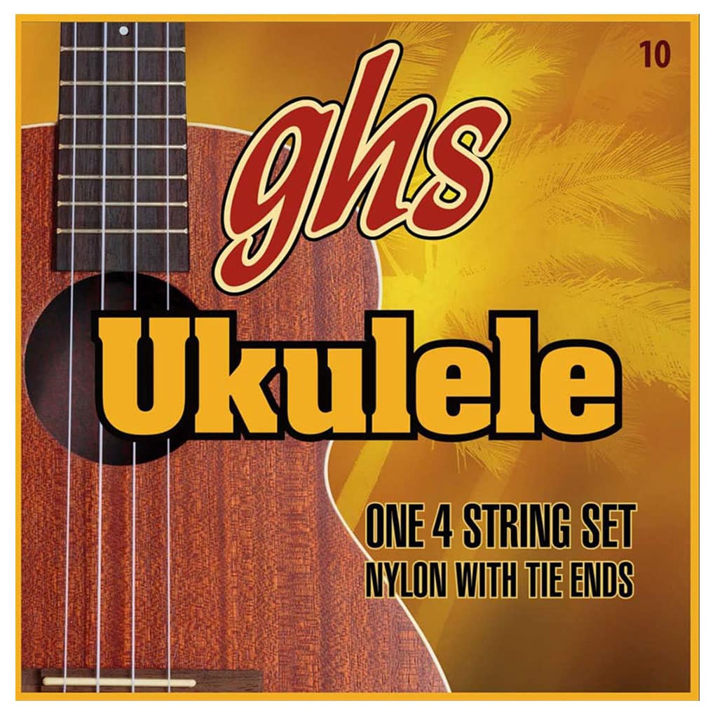 Ukulele Strings – GHS 10 – Soprano & Concert Set – Clear Nylon – ADF#B Hawaiian D Tuning  1