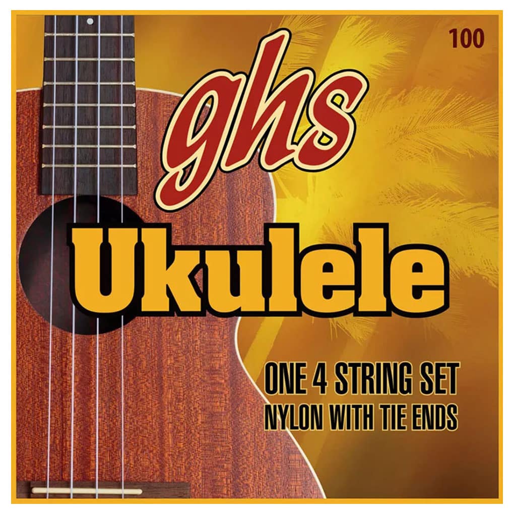 Ukulele Strings – GHS 100 – Baritone Set – Black Nylon – Phosphor Bronze – DGBE Low D Tuning 1