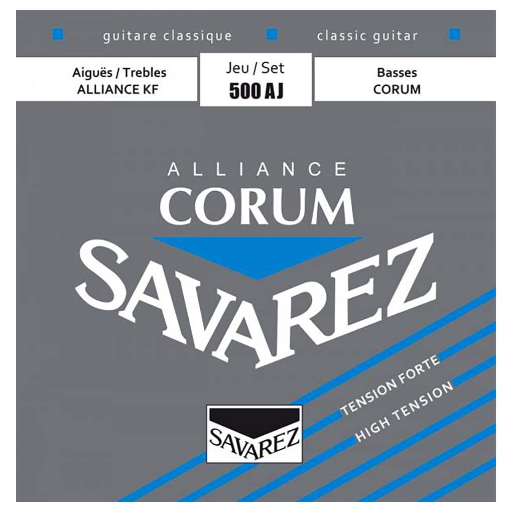 Classical Guitar Strings – Savarez 500AJ – Alliance Corum – Fluorocarbon – Silver Plated Copper – High Tension 1