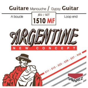 Gypsy Jazz Guitar Strings - Savarez 1510MF - Argentine New Concept - Plain Steel - Silver Plated Copper - Light - Loop End